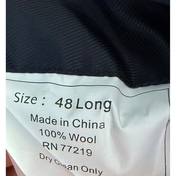 Pronto Uomo Platinum Mens 48 Long Navy Blue 100% Wool Textured 2 Button Blazer - Picture 7 of 10